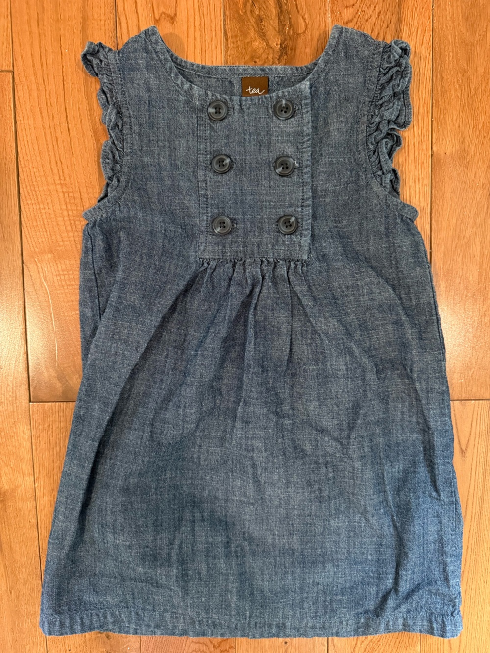 Tea Collection Denim Button Front Dress - Blue